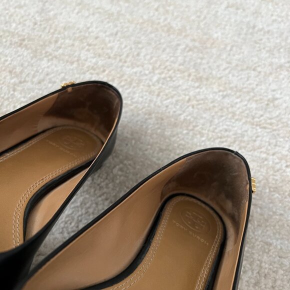 Tory Burch Penelope Cap Toe Flat Shoes 7 Black - Picture 8 of 9